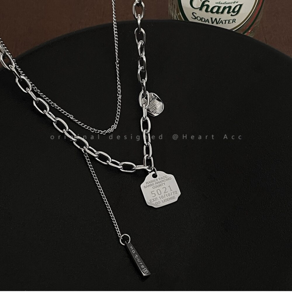 Soulline Men's and Women's Surgical Steel Necklace 5021 Logo Chain Necris