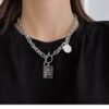 ZNT067ft Grace Square Love Round Bold Chain Toggle Bar Necklace Surgical Steel - Image 2