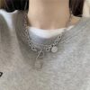 ZNT067ft Grace Square Love Round Bold Chain Toggle Bar Necklace Surgical Steel - Image 4