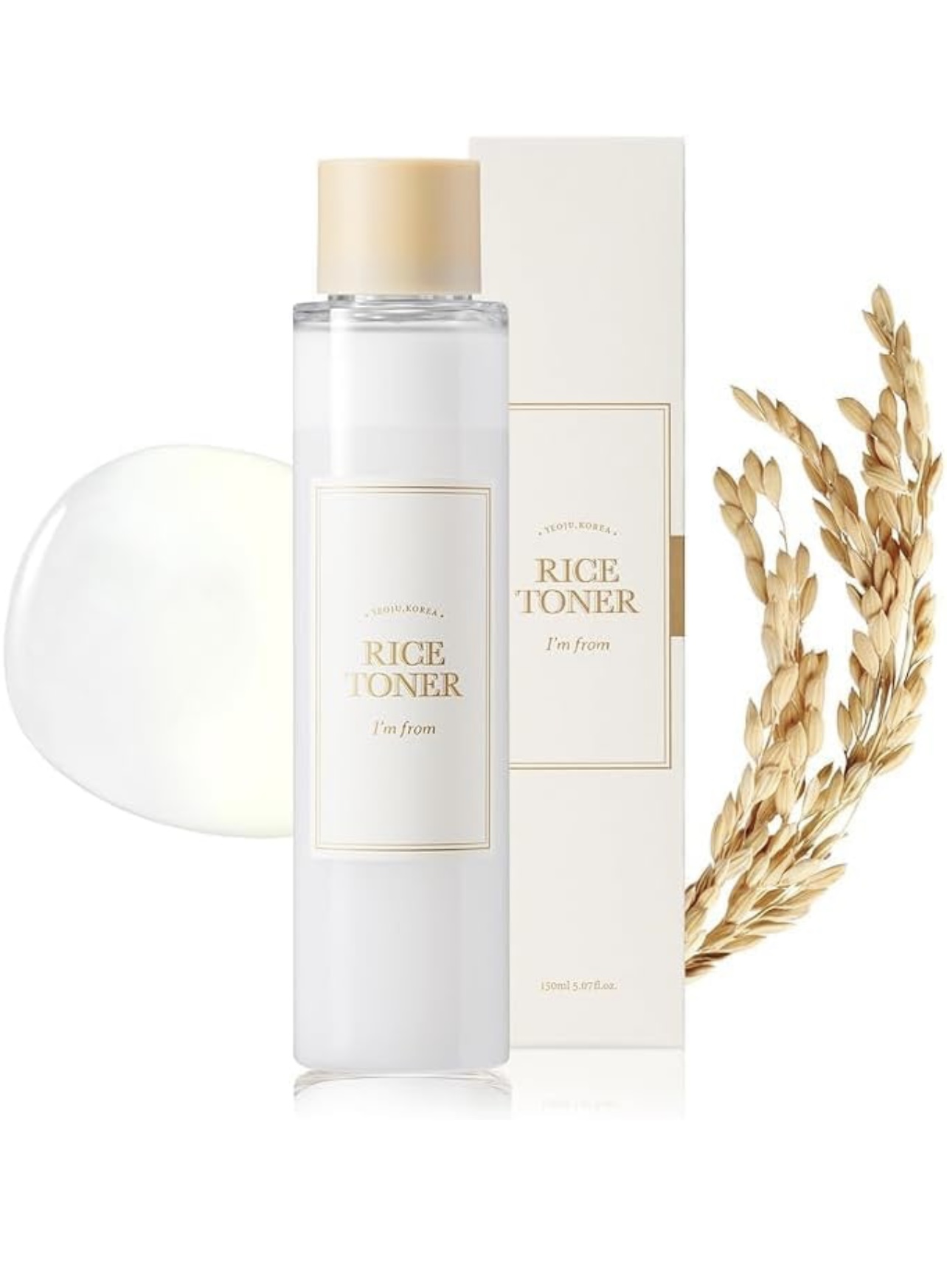 Rice Toner, Milky Toner for Glowing Skin, 77.78% Korean Rice, Glow Essence with Niacinamide, Hydrating for Dry, Dull, Combination Skin, Vegan, Fragrance Free, Glass Skin 5.07 Fl Oz