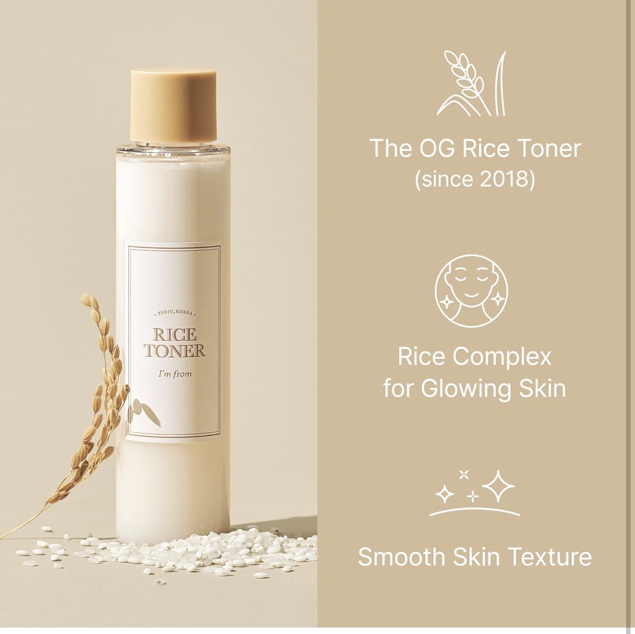 Rice Toner, Milky Toner for Glowing Skin, 77.78% Korean Rice, Glow Essence with Niacinamide, Hydrating for Dry, Dull, Combination Skin, Vegan, Fragrance Free, Glass Skin 5.07 Fl Oz - Image 2