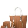 Women's large-capacity tote shoulder bag tote bag cross bag mini card wallet 4 types women's bags daily life leather bag - Image 2