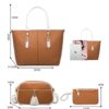 Women's large-capacity tote shoulder bag tote bag cross bag mini card wallet 4 types women's bags daily life leather bag - Image 3