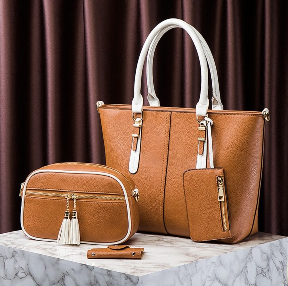 Women's large-capacity tote shoulder bag tote bag cross bag mini card wallet 4 types women's bags daily life leather bag
