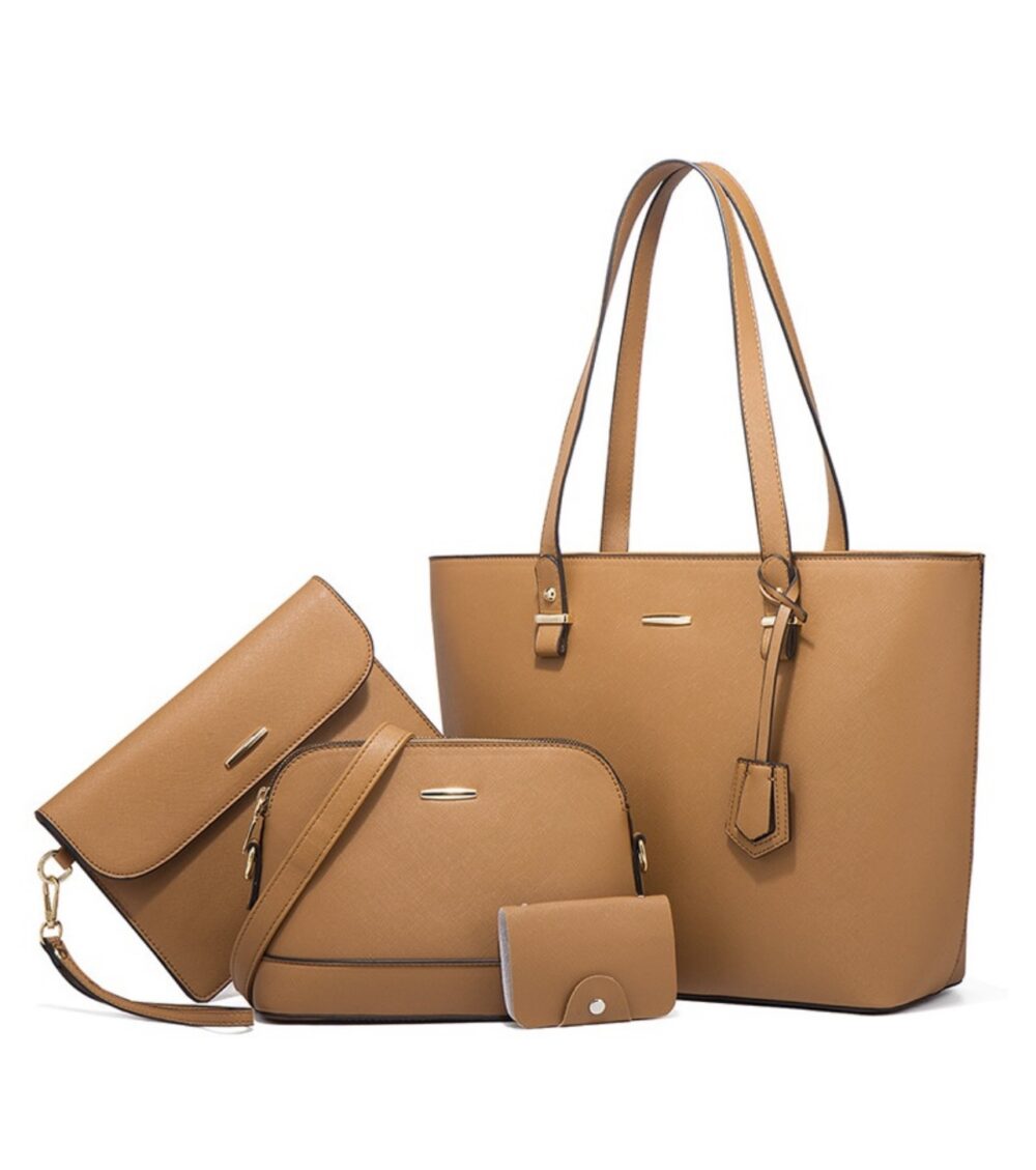 Women's Classic Large-Capacity Tote Shoulder Bag Tote Bag Cross Bag Card Wallet Daily Life 4-piece Women's Bag