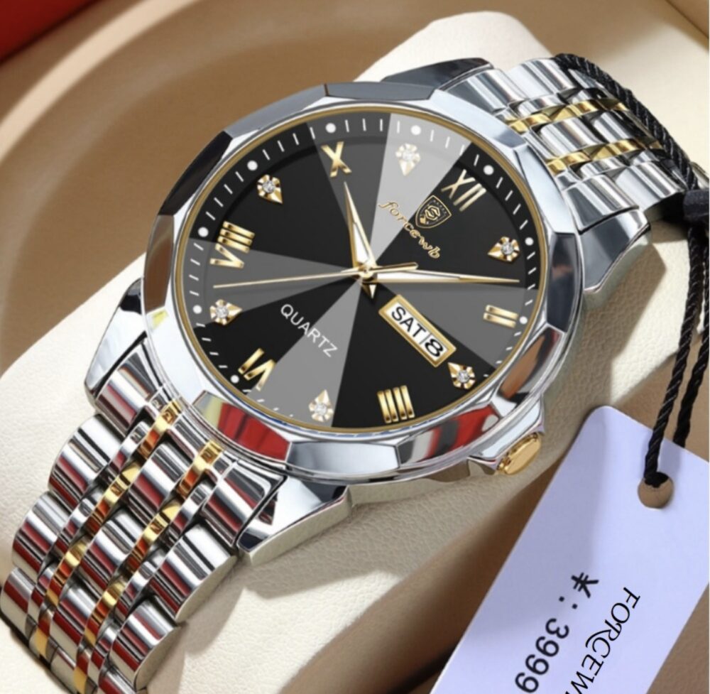Mens Analog Quartz Business Dress Watch Day Date Stainless Steel Classic Luxury Luminous Waterproof Casual Male Wrist Watches