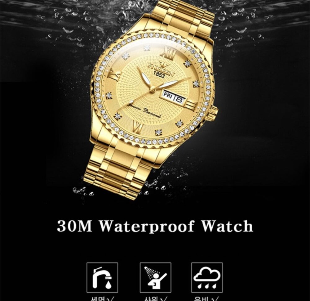 Automatic Watches for Men Waterproof Luxury Dress Self Winding Mechanical Stainless Steel Luminous Diamond Tow Tone Men's Wrist Watches Gift