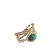 Jewelry 14K High Quality Green Crystal Adjustable Open Ring JZ-1101 - Image 3