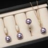 FANSYLI Jewelry Set Shell Freshwater Pearl Set Jewelry Three Piece Women's Fashion Necklace Pendant Ring Earring Birthday Holiday Gift W2405M10 - Image 6