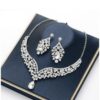Wedding Necklace Earrings Set Self-Wedding Shooting 14k Cubic Accessory Chandelier Necklace Earrings Set Party Dress Jewelry Set 2312F04 - Image 2