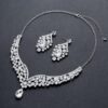 Wedding Necklace Earrings Set Self-Wedding Shooting 14k Cubic Accessory Chandelier Necklace Earrings Set Party Dress Jewelry Set 2312F04 - Image 7