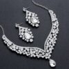 Wedding Necklace Earrings Set Self-Wedding Shooting 14k Cubic Accessory Chandelier Necklace Earrings Set Party Dress Jewelry Set 2312F04 - Image 6