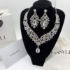 Wedding Necklace Earrings Set Self-Wedding Shooting 14k Cubic Accessory Chandelier Necklace Earrings Set Party Dress Jewelry Set 2312F04 - Image 3